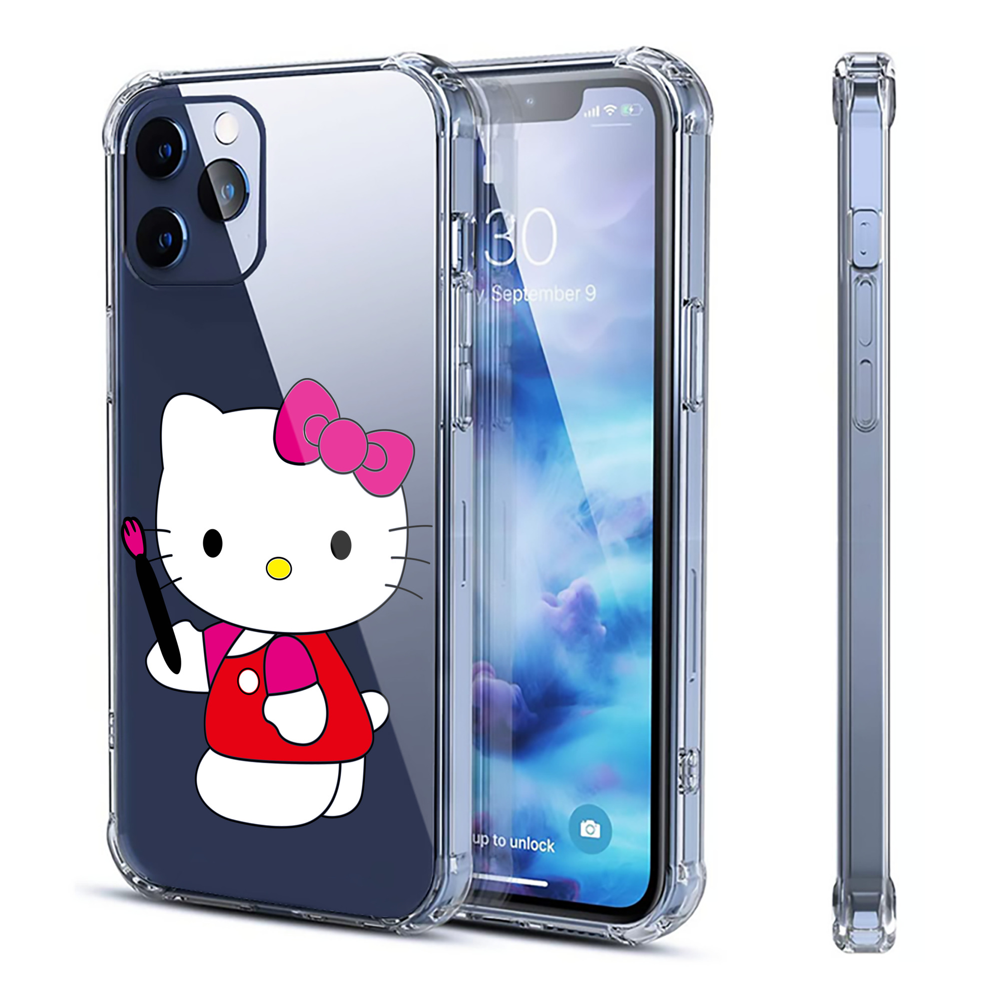 （画像用） Hello Kitty ハローキティ 【iPhone 12シリーズ対応】透明スマホケース（クリアソフトケース）
